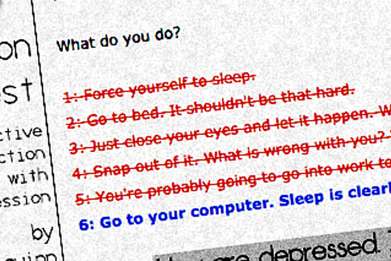 Screen shot of Depression Quest Choices